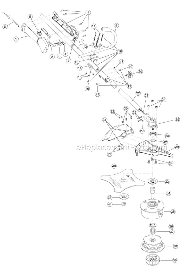 Page A Diagram and Parts List for YM90 41ADY90C901 Yard Man Trimmer